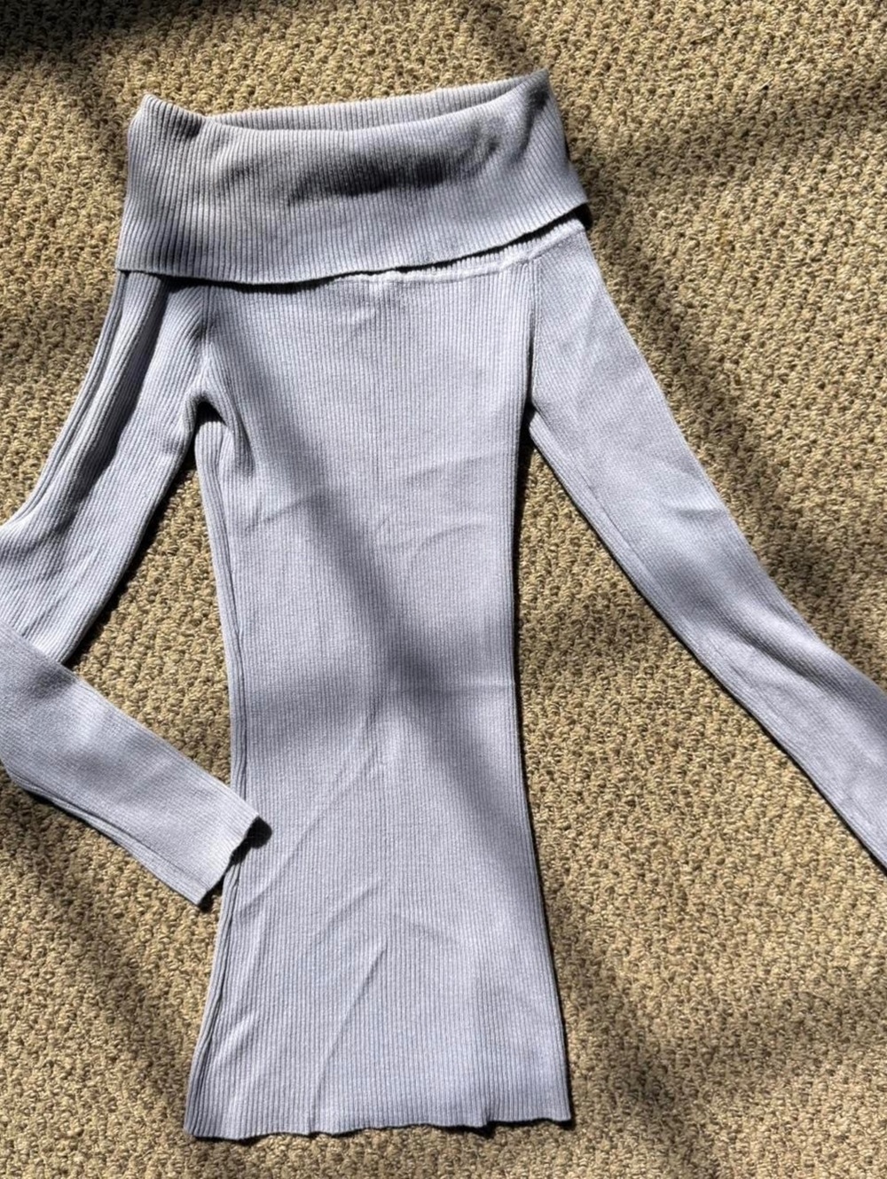 purple off the shoulder long sleeved mini dress